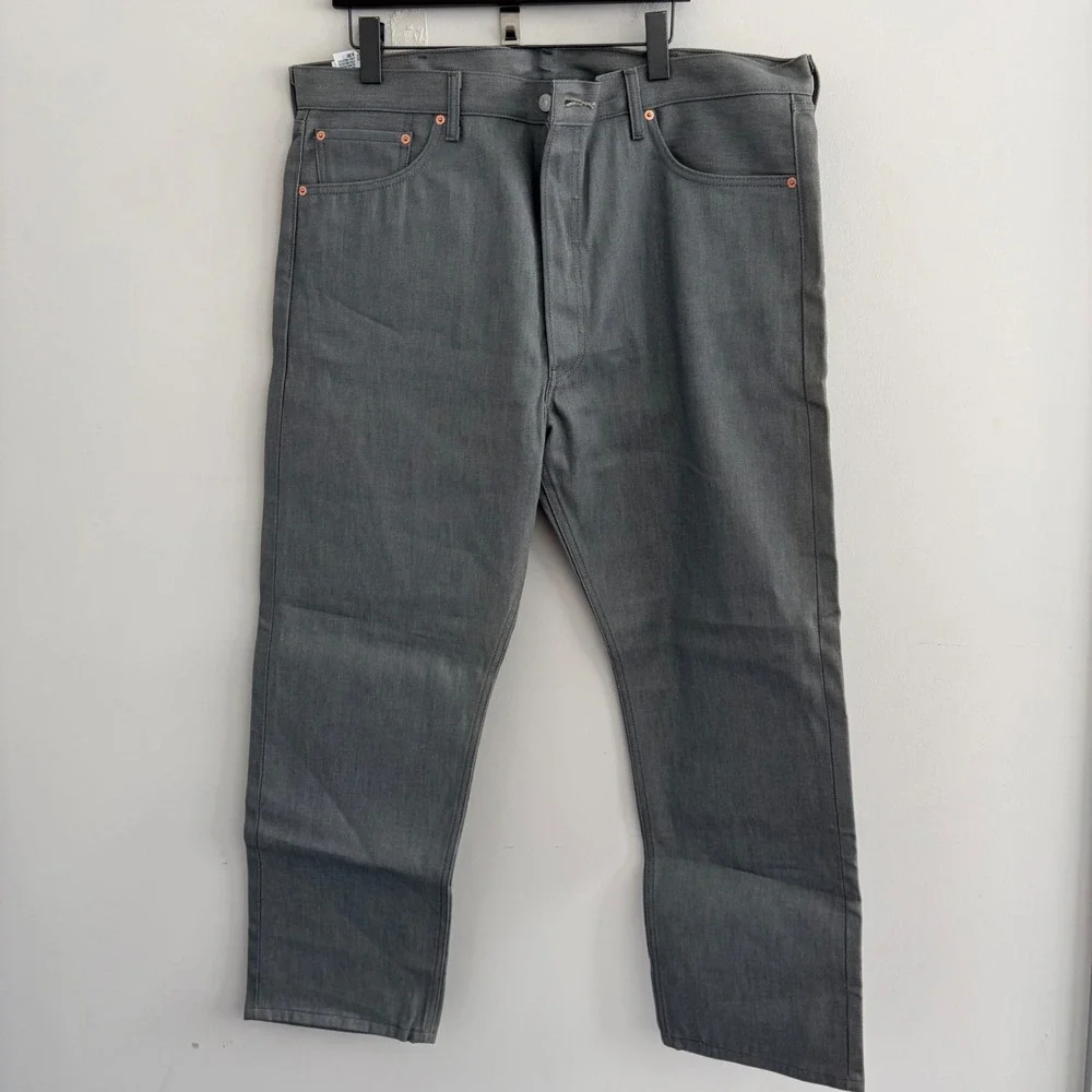Levi's 501 Original Fit Straight Leg Grey Denim Jeans 40x30 Mens